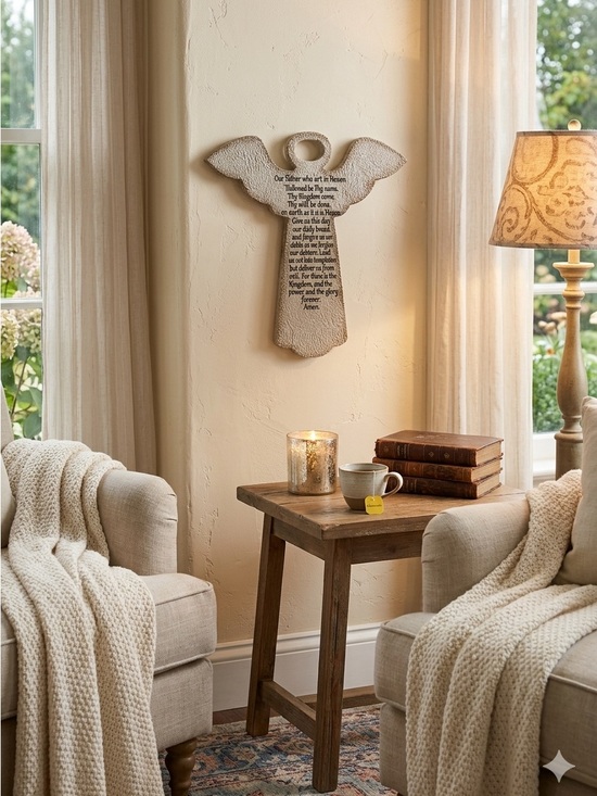 Caffco Other - 14-inch Caffco Angel wall plaque inscribed with the Lord's Prayer